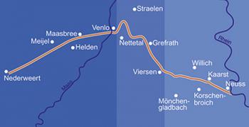 Streckenkarte des Nordkanal-Radwegs