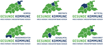 Logos der teilnehmenden Kommunen (Kempen, Grefrath, Nettetal, Niederkrüchten, Schwalmtal, Tönisvorst)