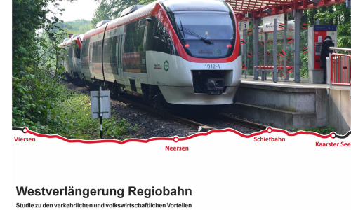 Titelbild der Studie zur Westverlängerung der Regiobahn S28