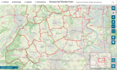 Karte mit Grenzen der Kommunen am Niederrhein