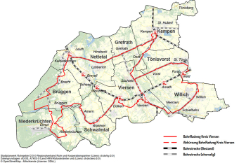 Streckenkarte des Bahnradwegs