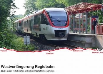 Titelbild der Studie zur Westverlängerung der Regiobahn S28