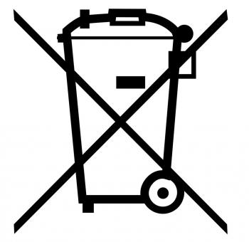 Symbolbild Entsorgung von Akkus - durchgestrichene Mülltonne