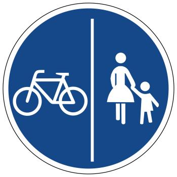  Schild: „Getrennter Rad- und Gehweg	