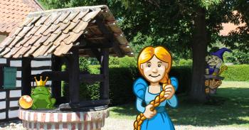 Animierte Märchenfiguren wie der Froschkönig und Rapunzel im Museum