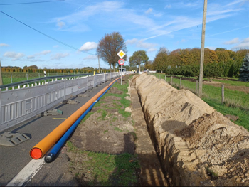 Verlegung von Rohrleitungen an einer Straße