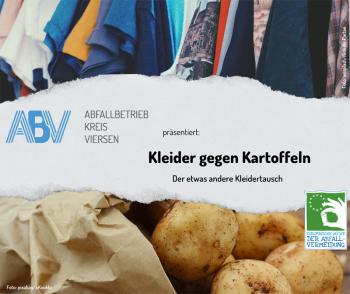 Plakat der Aktion: Kleider gegen Kartoffeln